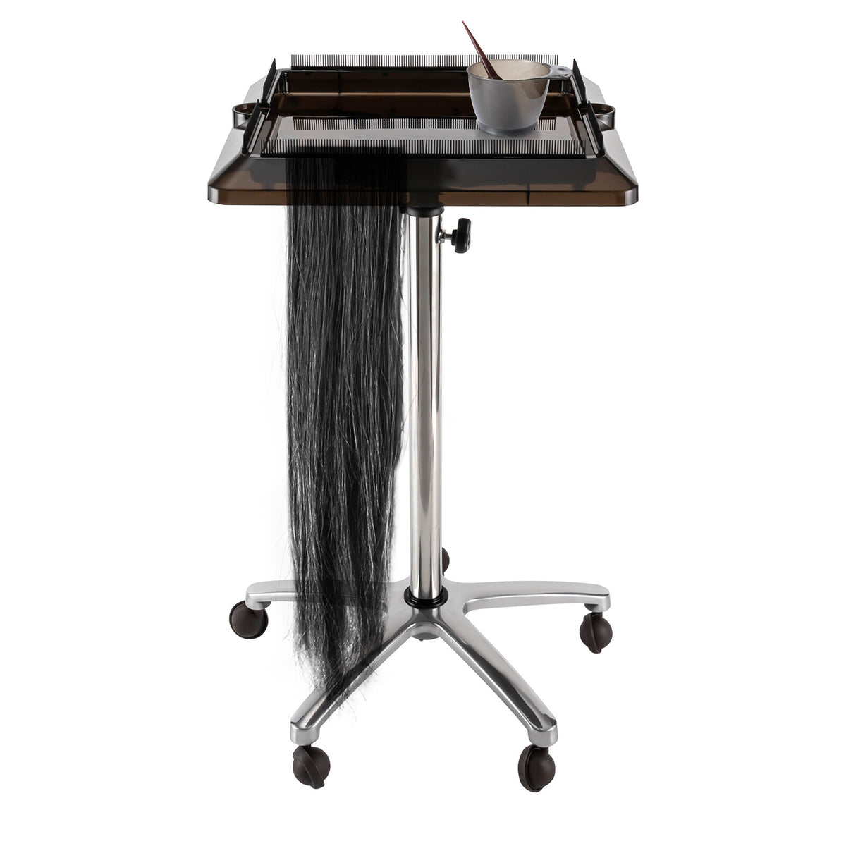 Rolling Salon Hair Extension Tool Cart with Adjustable Height and Large Storage Tray