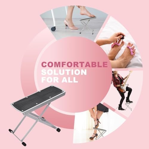 Adjustable Pedicure Foot Stand with Toe Separator - Foldable, Non-Slip Black