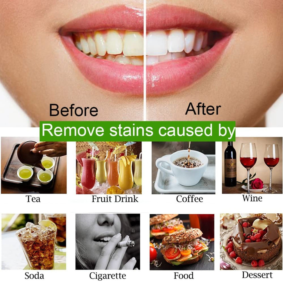 Natural Charcoal Tooth Powder for Whitening and Brightening Smile - Includes Bamboo Toothbrush