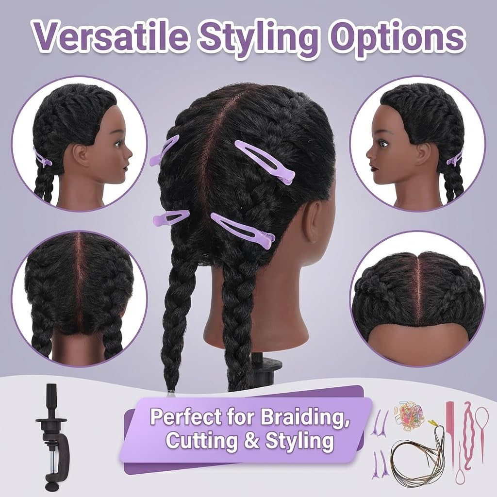 Professional Hairdressing Mannequin Head with Real Hair for Styling Practice