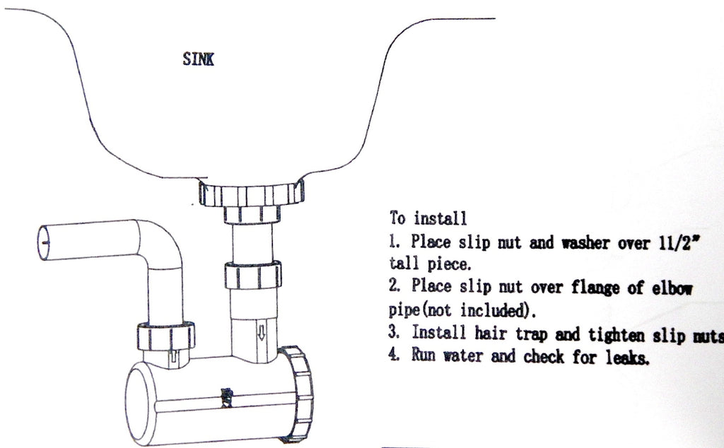 PVC Hair Wash Basin P-Trap for Shampoo Bowl Hair Salon Equipment