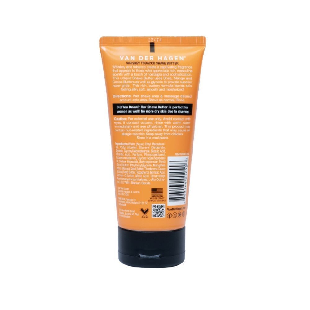 Van Der Hagen Whiskey Tobacco Shave Butter 6 oz - Masculine Grooming