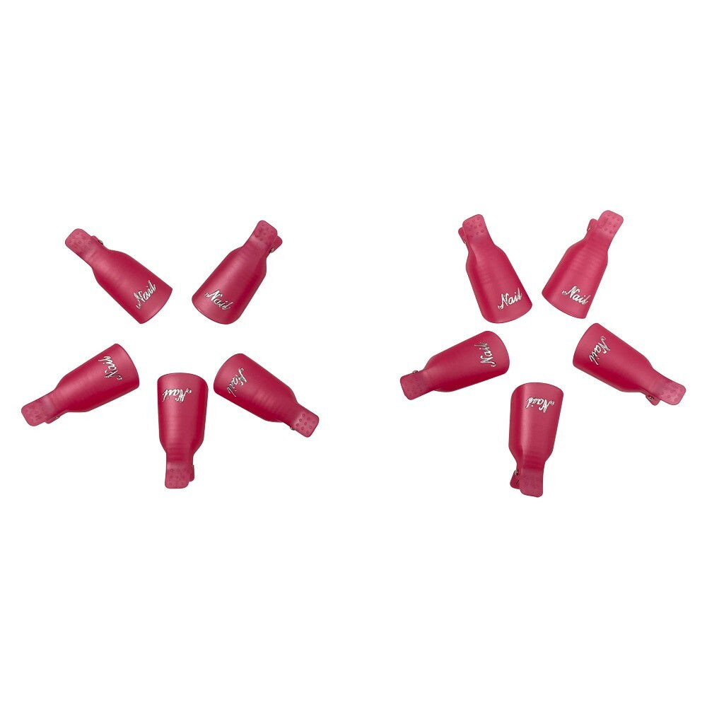 Pink Nail Removers Kit with 10 Plastic Soak Off Clips for Nail Art Removal