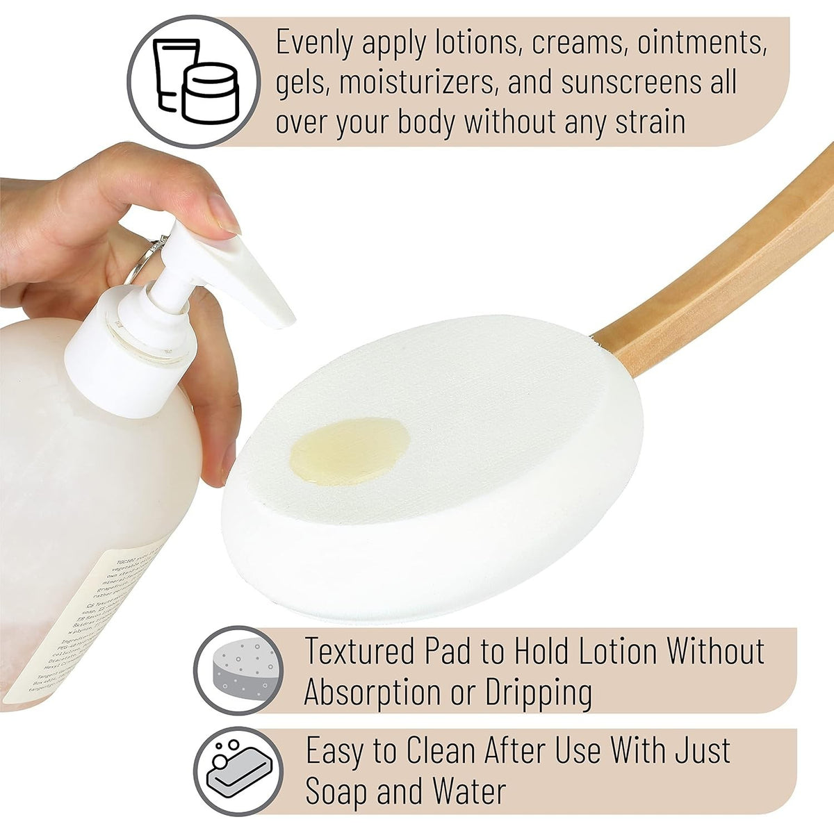 17-Inch Back Lotion Applicator for Easy Reach & Even Application