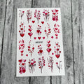 Valentine's Day Nail Stickers Hearts Flower Branch Self-Adhesive Decals
