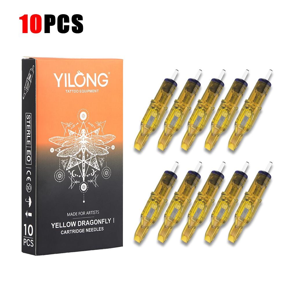 Tattoo Cartridge Needle Set 10 Pcs - 1rl 3m1 5m1 7m1 9m1 11m1 13m1 14m1 15m1 Anti-Backflow ABS Housing