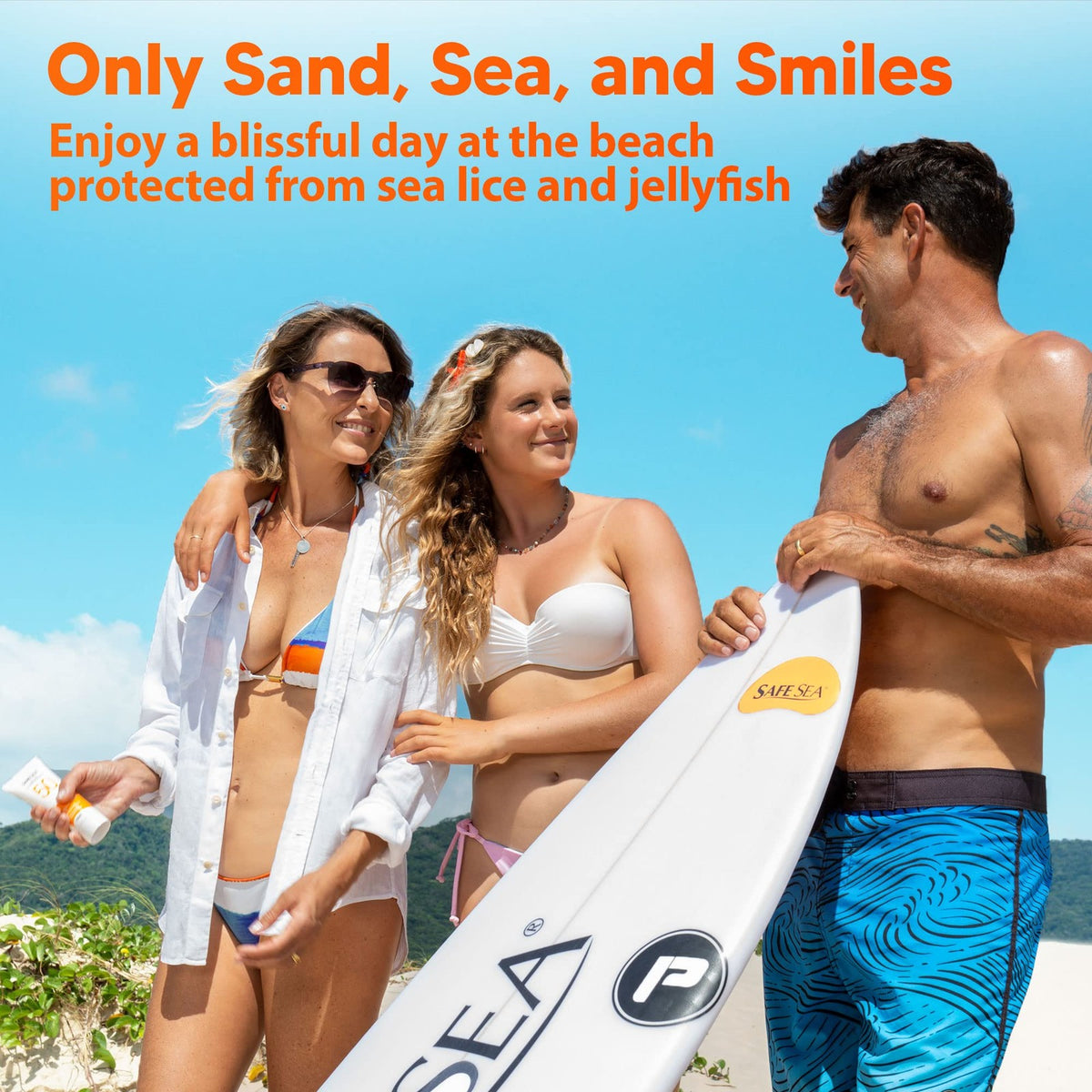 Anti-Jellyfish Sting Sunscreen Lotion SPF 50 - Reef Safe Water-Resistant 3.4 oz 3 Pack