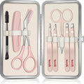 8-Piece Eyebrow & Facial Hair Grooming Kit with Tweezers, Trimmer & Razor