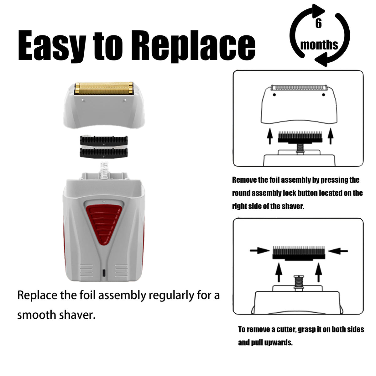 Replacement Foil and Cutter Set for Andis Pro Shaver TS2 17200 - 2PCS