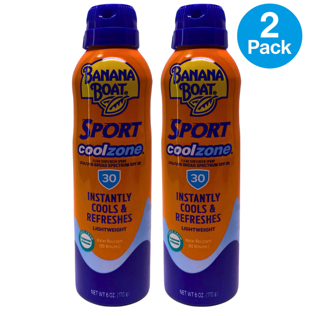 SPF 30 Sunscreen Spray with Instant Cool Relief 6 oz 2-Pack