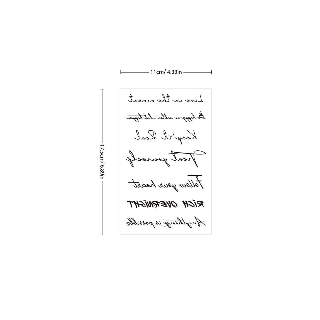 Temporary Tattoos 9 Sheets Inspirational Quotes Stickers 70 Pcs
