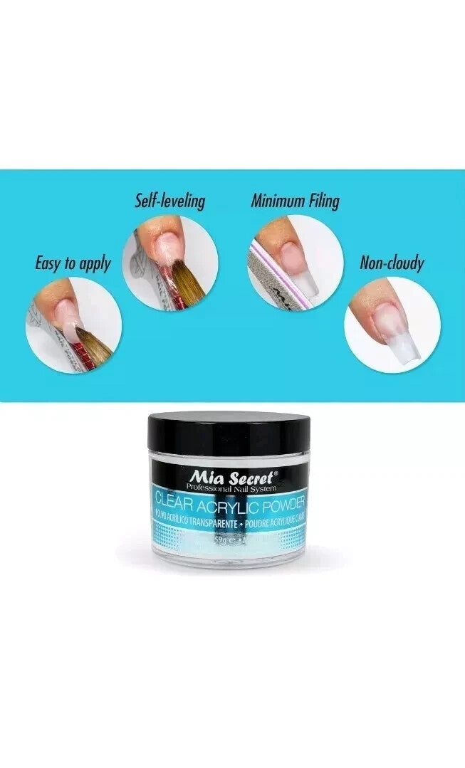 Clear Acrylic Powder for Nails - 2 Oz Professional Nail Enhancement