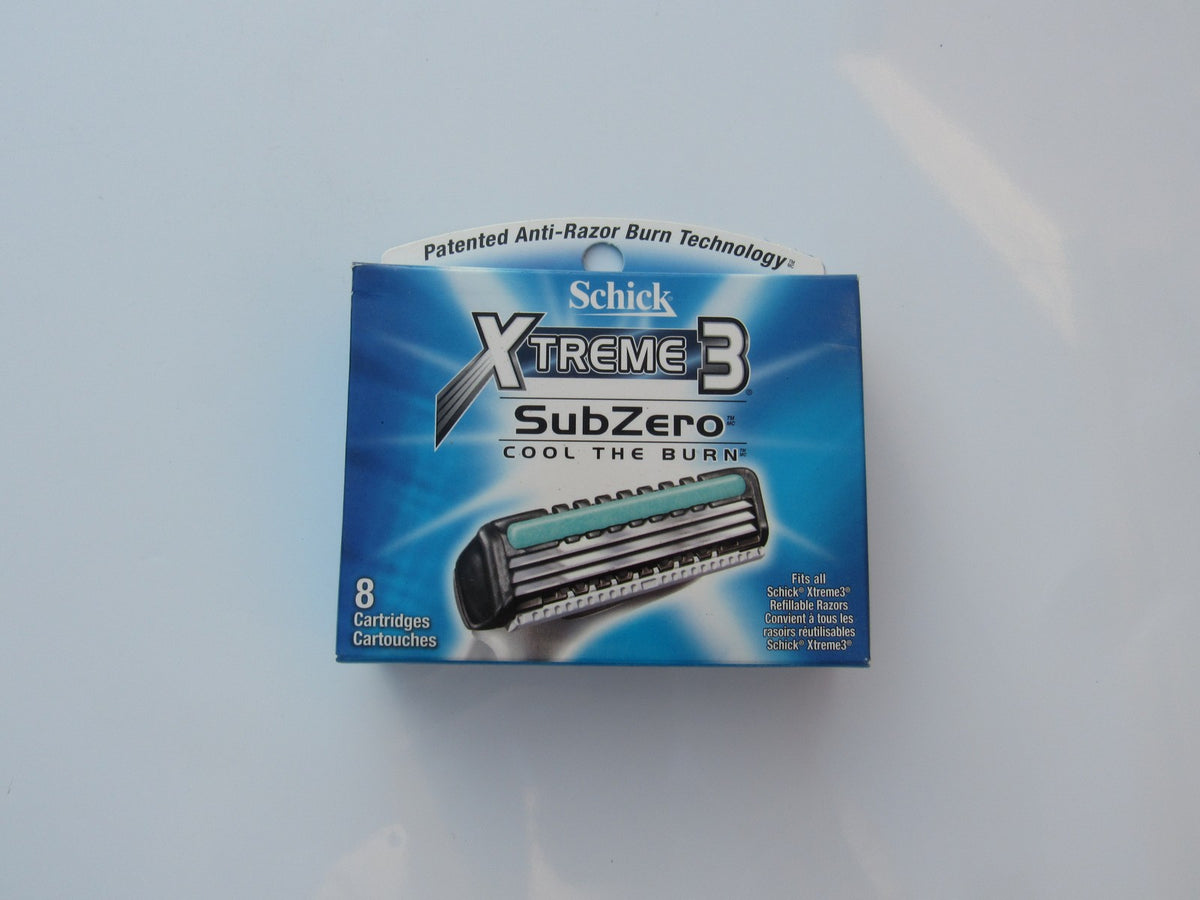 Men's Razor Blade Refills - 8 Pack for Schick Xtreme3 SubZero, Cool The Burn