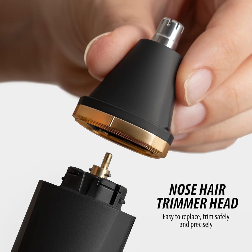 Rechargeable Waterproof Hair and Body Groomer Trimmer Kit with Nose & Replacement Blades