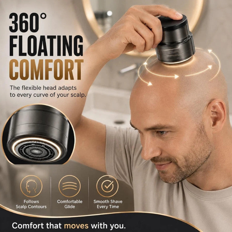 2-in-1 Electric Bald Head Shaver & Beard Trimmer - Rechargeable & Washable