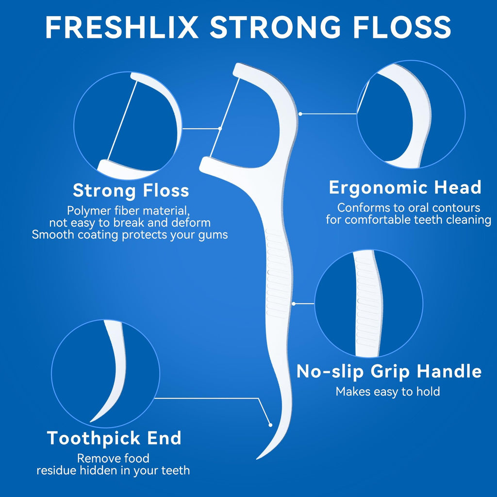 Bulk Dental Floss Picks 500 Pack for Oral Care with Travel Cases