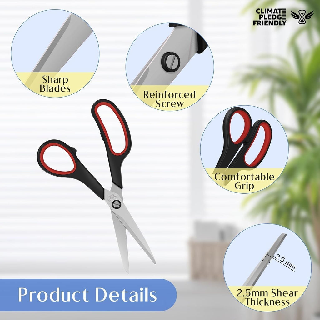 All Purpose Heavy Duty Kitchen Scissors - 8.3 Inch Stainless Steel Multi-Use Cutting Tool