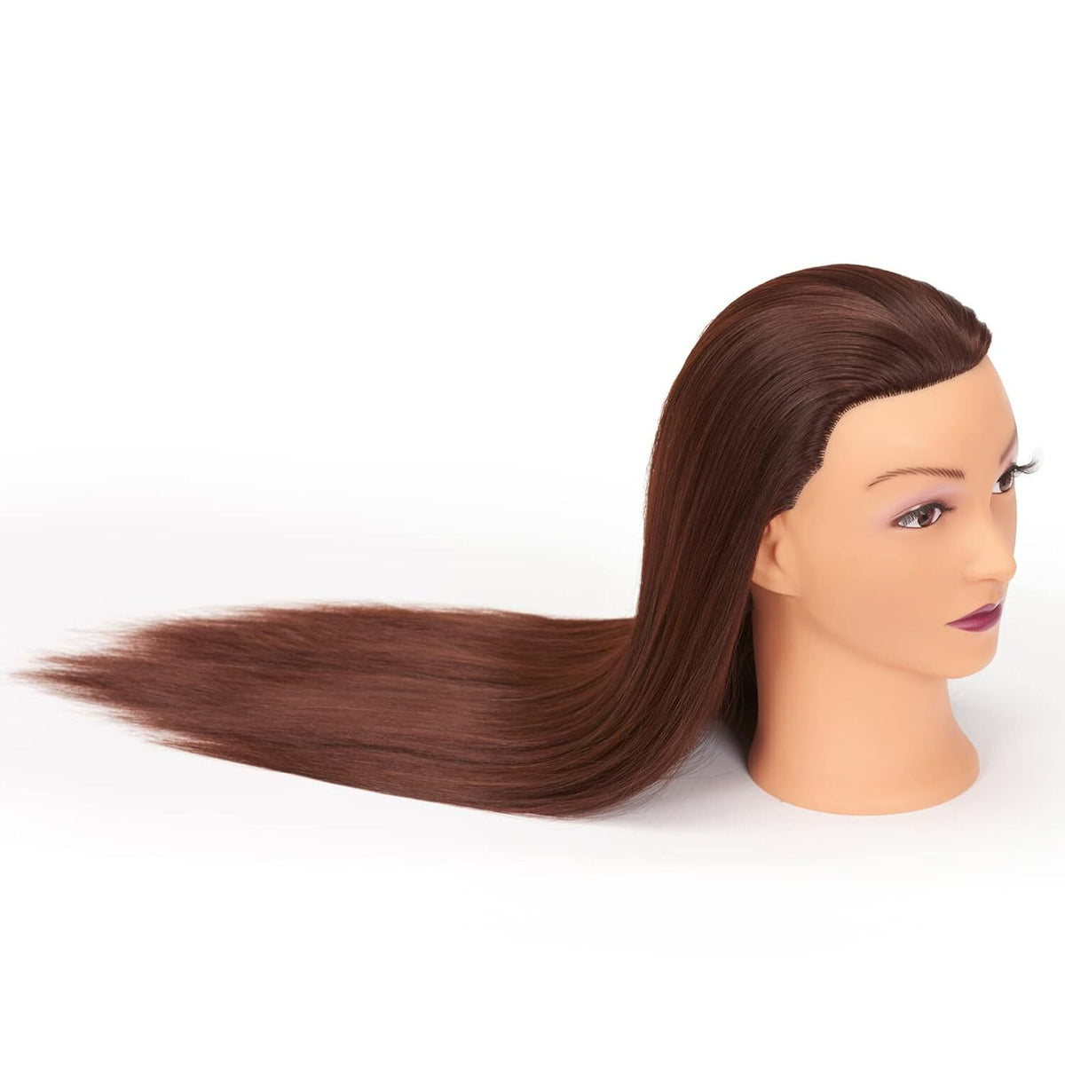 Cosmetology Mannequin Head for Hairdressing Training with Human Hair - 26-28 Inches