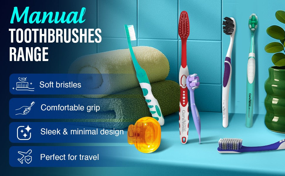 Interdental Brushes with Caps - Reusable for Braces & Bridges, 4 Pack