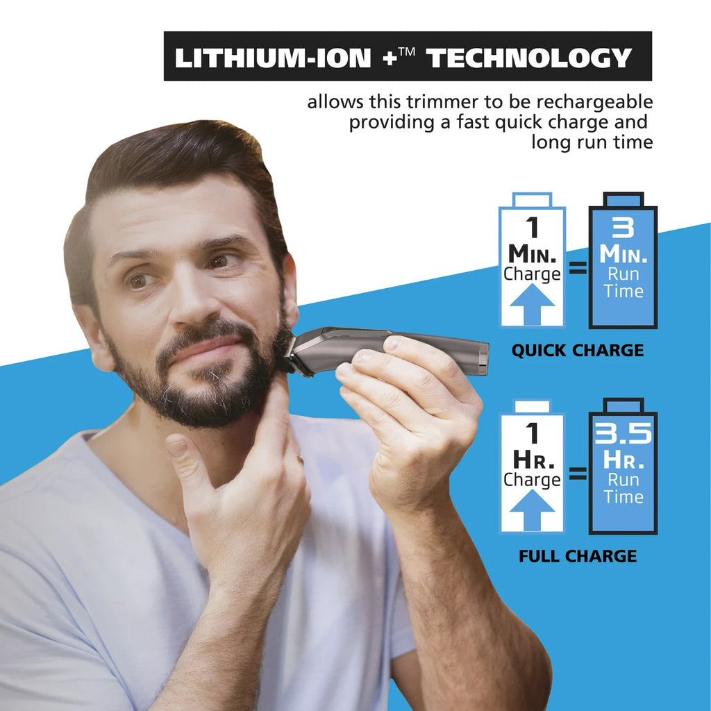 Hair Clipper Kit with Stainless Steel Blades and Multiple Attachments - Rechargeable Corded & Cordless
