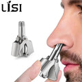 Manual Stainless Steel Nose & Ear Hair Trimmer - Painless, Waterproof, Travel-Friendly