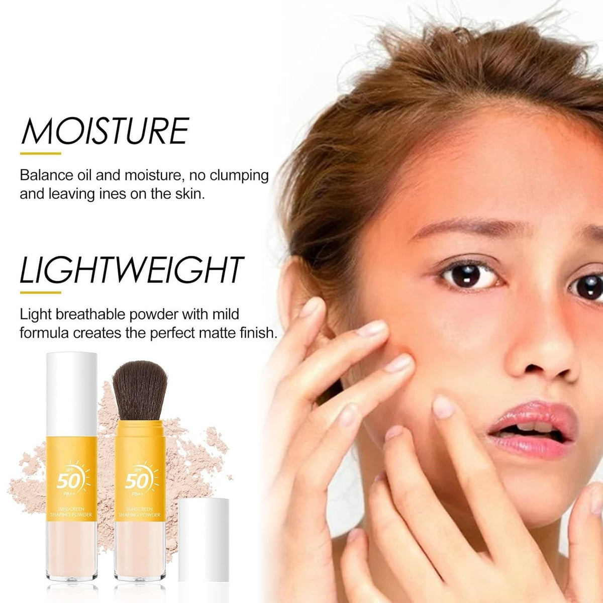 Mineral Sunscreen Powder SPF 50 for Face & Scalp Oil Control Travel Size