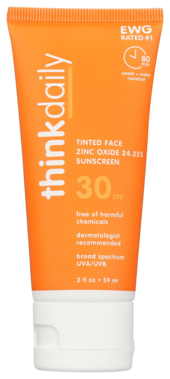 Tinted Face Sunscreen SPF 30 - Broad Spectrum Water-Resistant Zinc Oxide 2oz