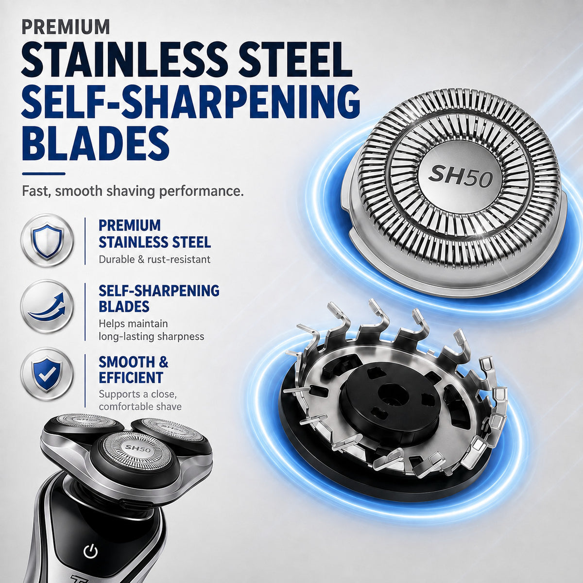 6-Pack SH50 Replacement Shaver Heads for Philips Norelco Series 5000