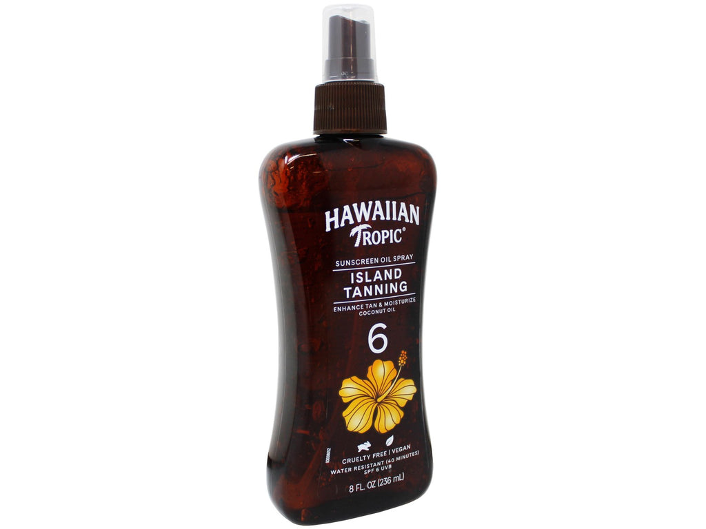 Hawaiian Tropic Island Tanning Sunscreen Oil Spray SPF 6 with Coconut Oil 8 oz - 5 Pack