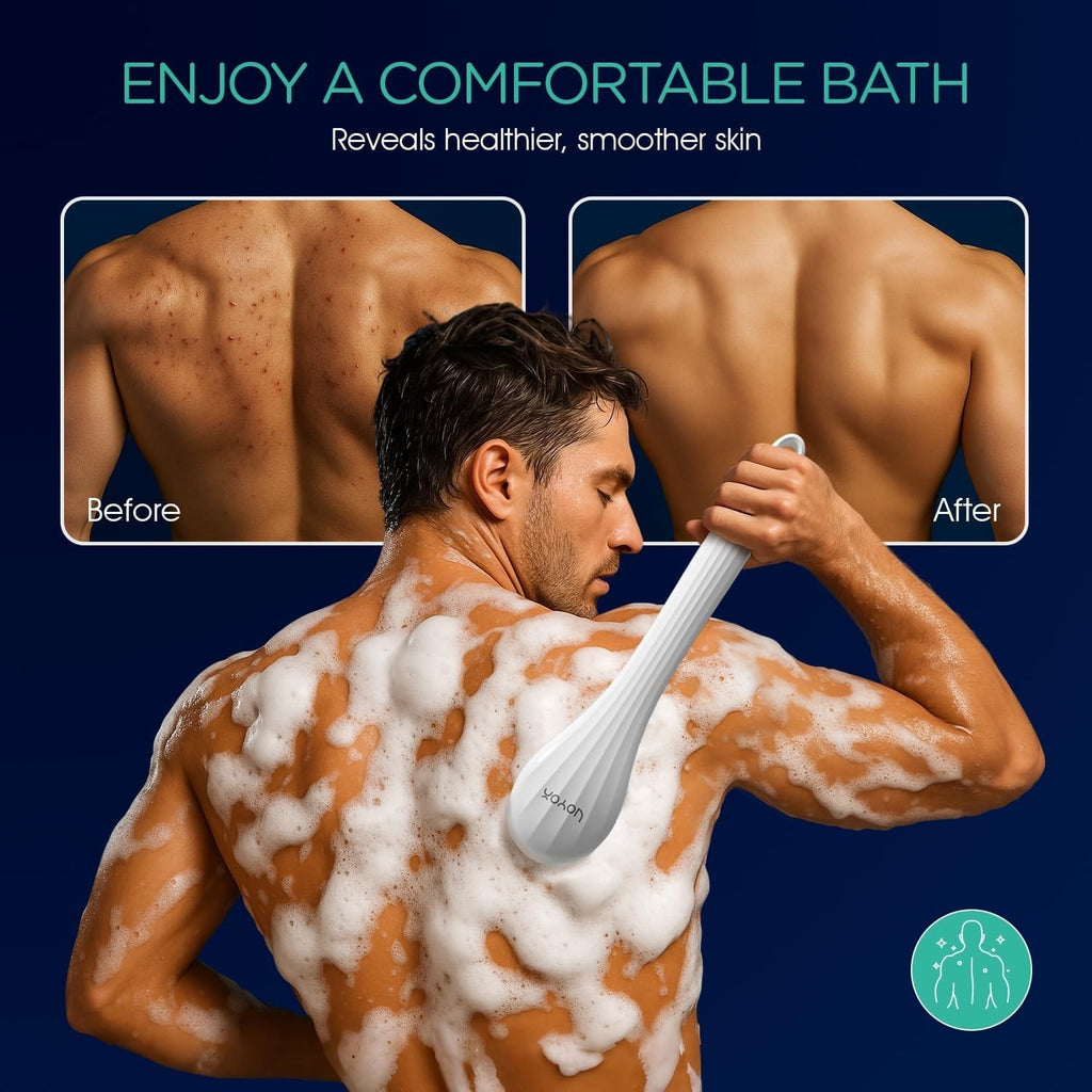 Electric 360-Degree Rotating Exfoliating Body Brush with Long Handle & 4 Attachments