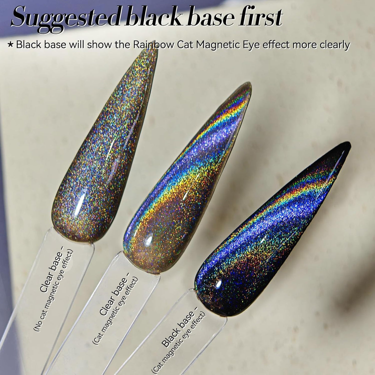 Magnetic Cat Eye Gel Nail Polish with Holographic Rainbow Effect - 15ml