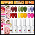 Neon Jelly Gel Nail Polish Set - 6 Vibrant Colors for Creative Nail Art