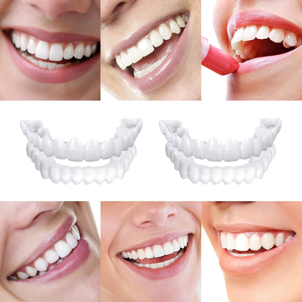 2 Pairs Veneers Snap in Teeth - Comfort Fit Whitening Denture