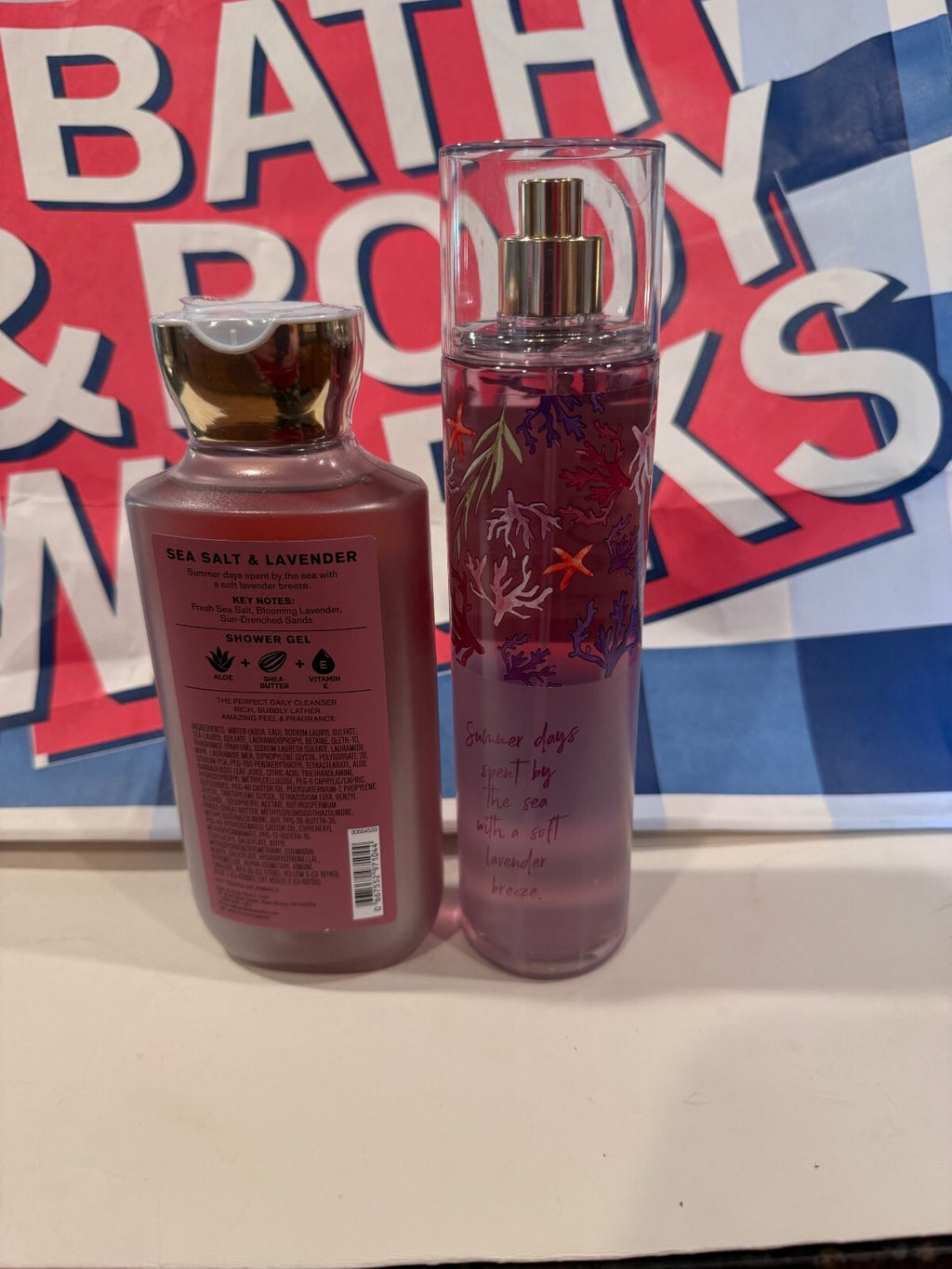 Bath & Body Works Sea Salt & Lavender Fragrance Mist & Shower Gel Set of 2