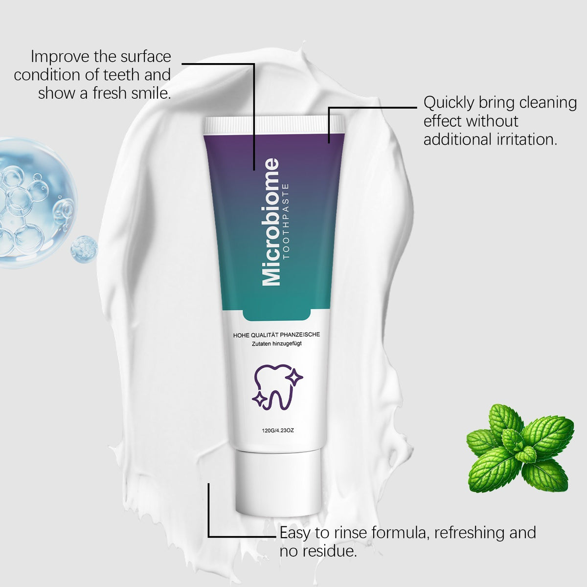 Microbiome Mint Toothpaste for Sensitive Gums & Brightening - 120g