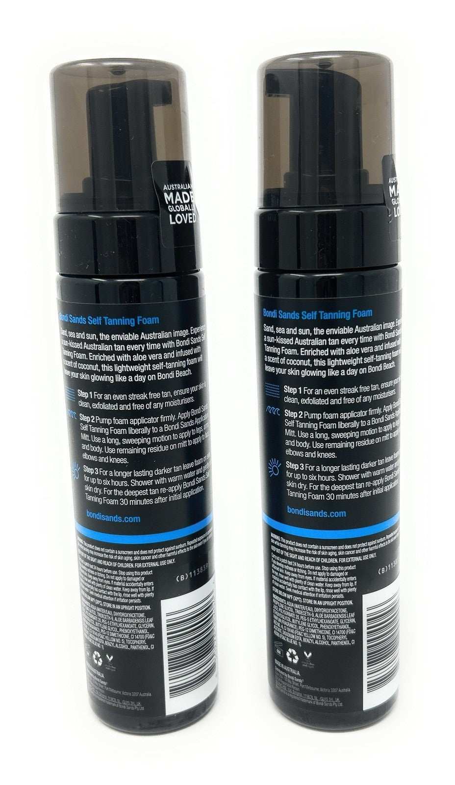 Self Tanning Foam DARK with Coconut Scent - 2 Pack, 6.76Oz