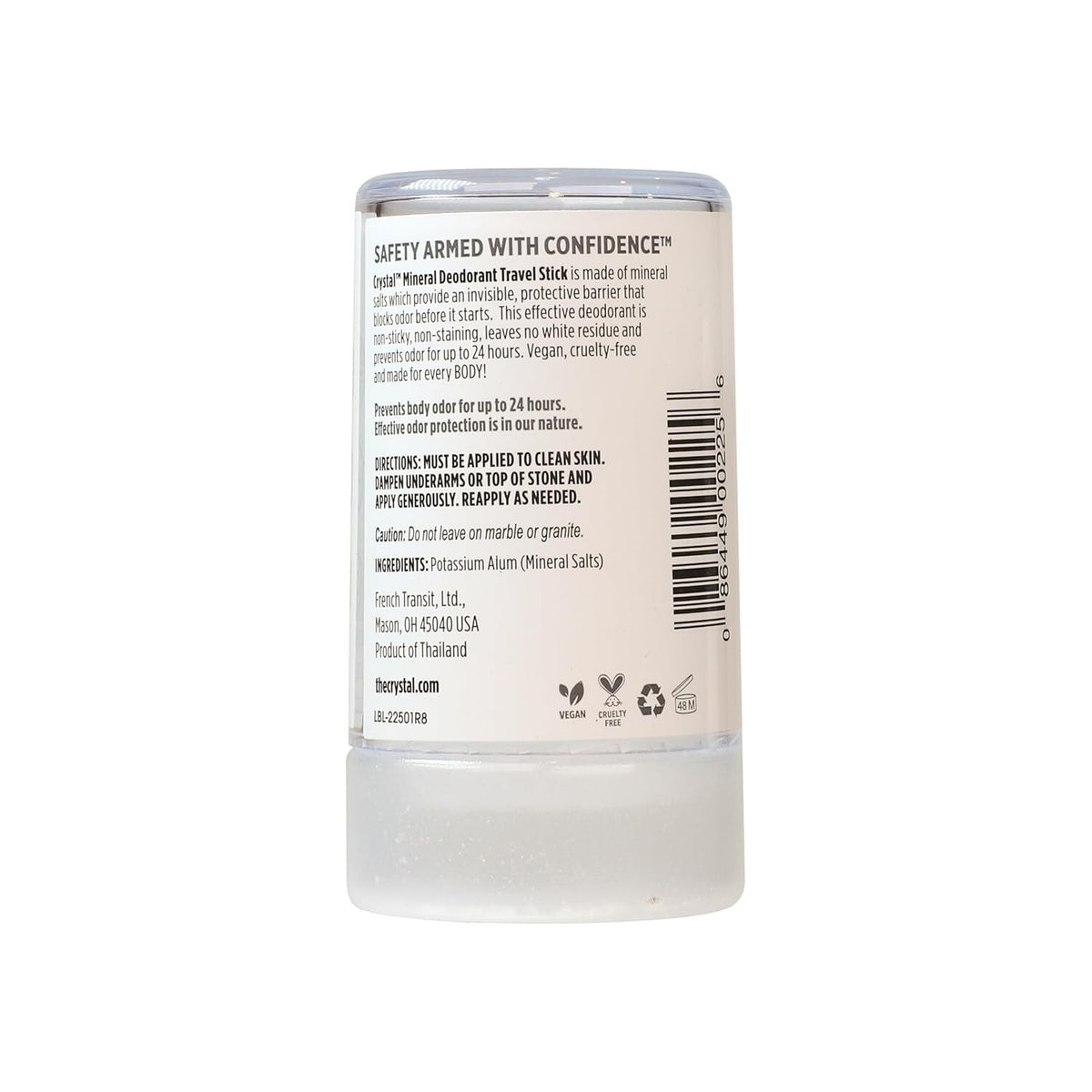 Crystal Mineral Deodorant Stick Travel Size - 1.5 Ounce Natural Odor Protection