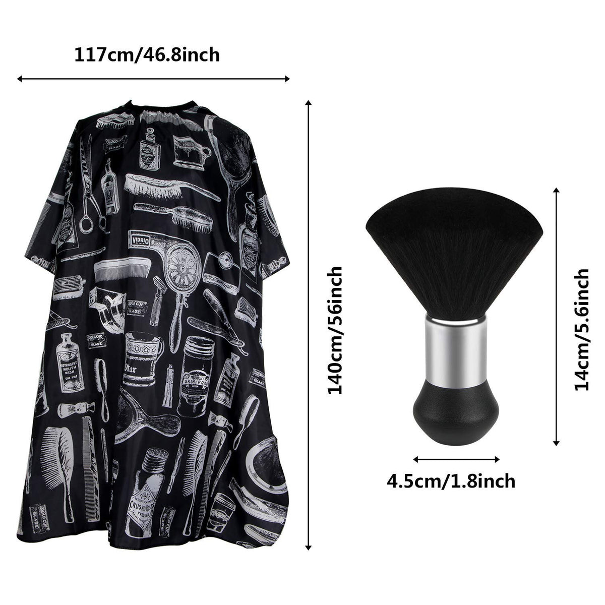 Professional Hair Salon Cape with Adjustable Neck and Soft Bristles