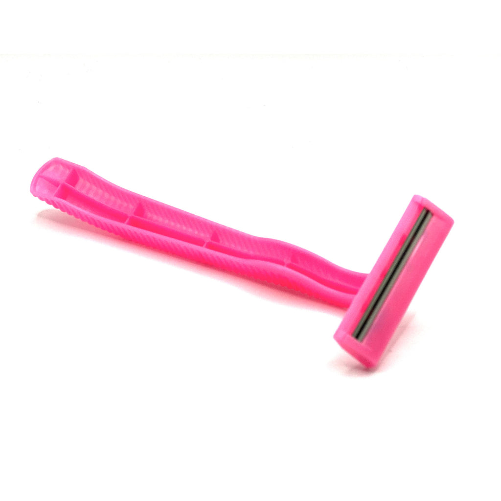 Bulk Pack 40 Disposable Razors - Black & Pink Twin Blade Shavers