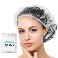 Disposable Shower Cap 50 Pack Large Waterproof Plastic Bath Caps