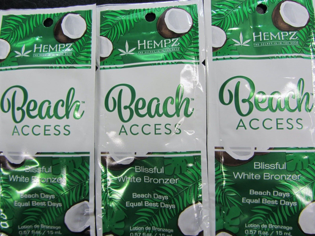 Hempz Beach Access Blissful White Bronzer Tanning Lotion 5 Packets