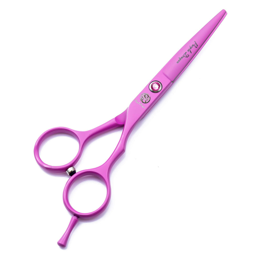 Pink Hair Cutting Scissors Set with Razor and Leather Case - 5.5 Inch Professional Hair Shears