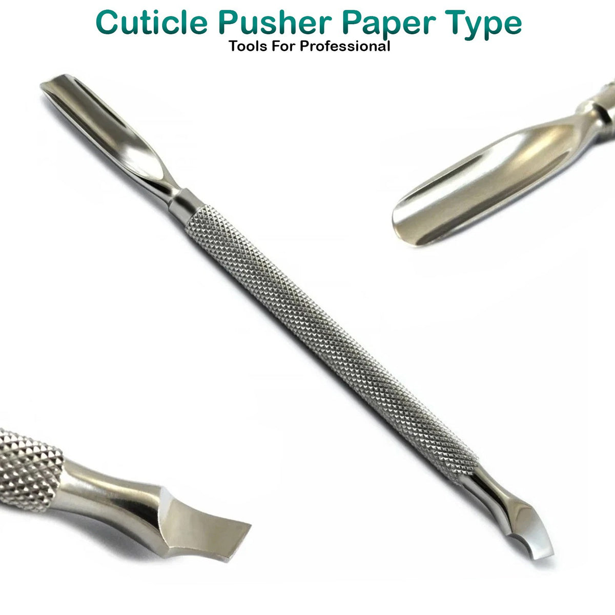 Stainless Steel Double-Ended Cuticle Pusher Nail Tool for Manicure & Nail Care