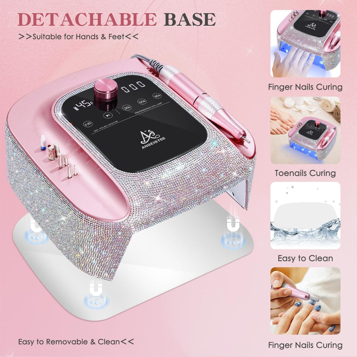 2-in-1 Rechargeable Nail Drill & UV LED Lamp - Professional Manicure Tool