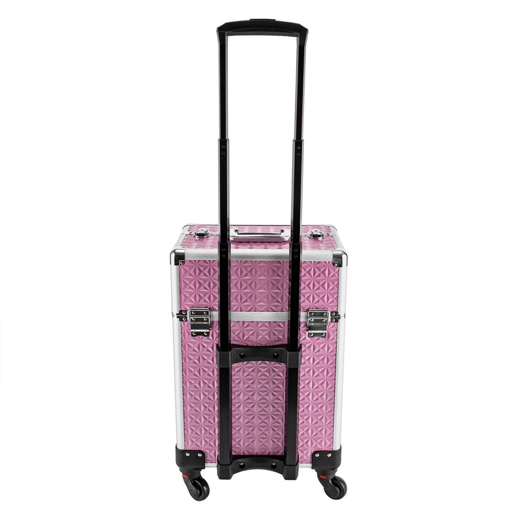 Rolling Makeup Train Case with Large Capacity & Organizer