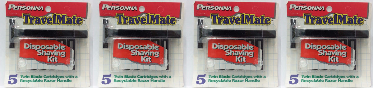 Disposable Razor Kit for Trac II Blades - TravelMate by Personna (Pack of 4)
