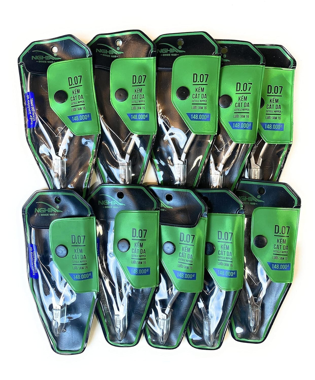 Stainless Steel Cuticle Nippers 16mm Jaw - Pack of 10