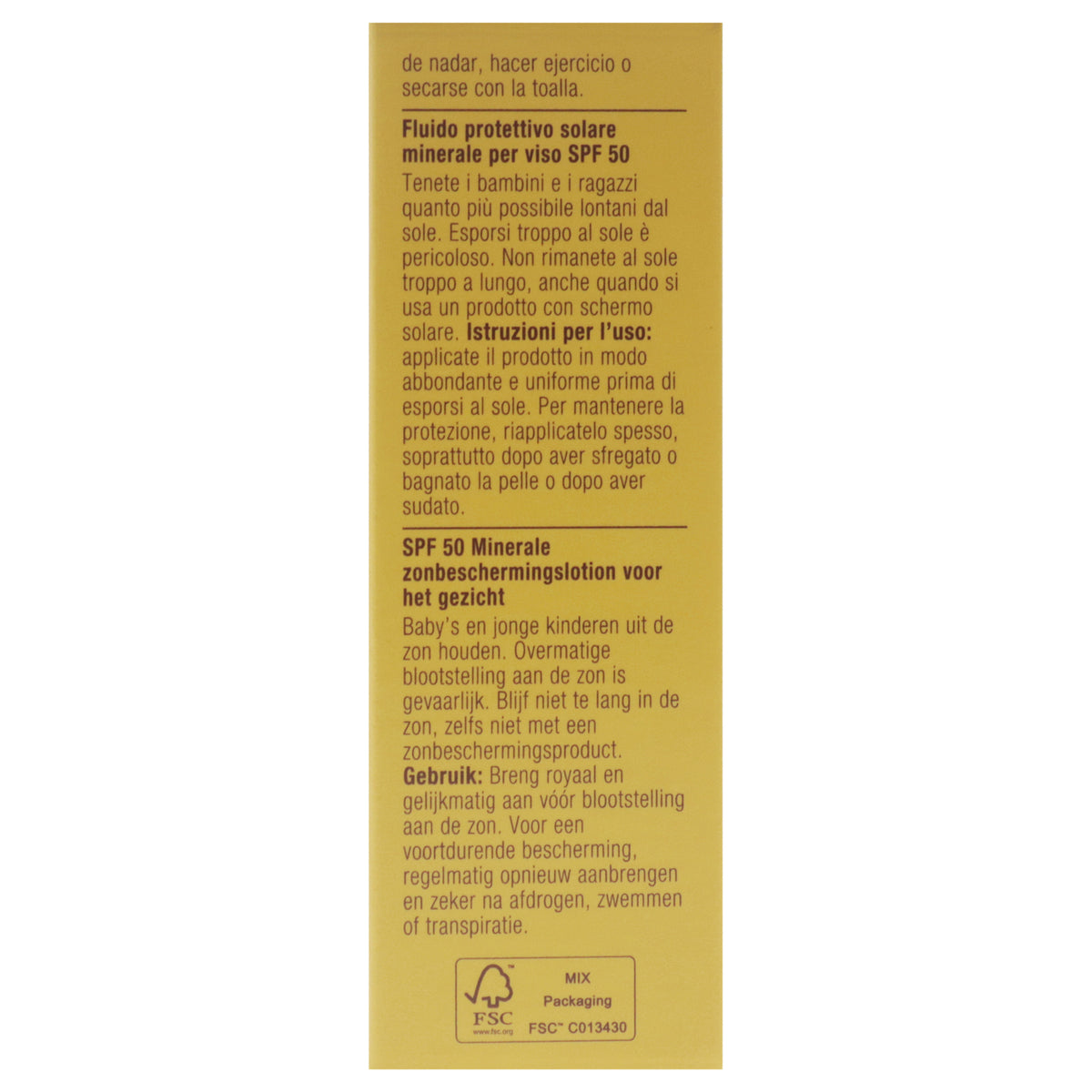 Mineral Sunscreen Fluid SPF 50 for Face - Lightweight, Oil-Free, Sensitive Skin Safe