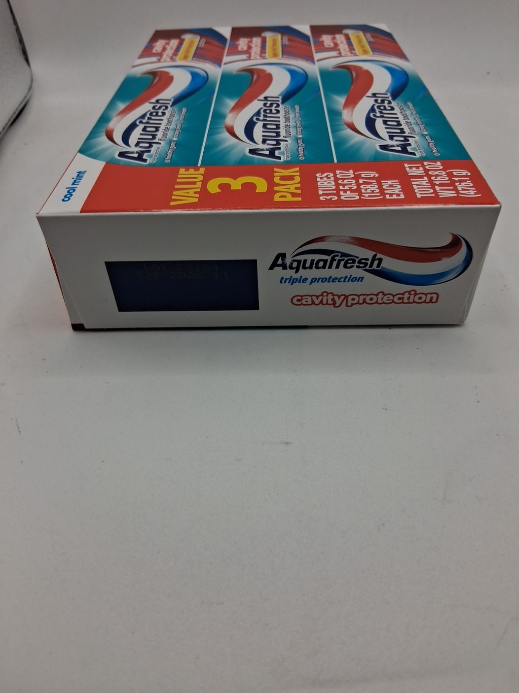Aqua Fresh Cool Mint Fluoride Toothpaste - Cavity Protection, 6 Tubes