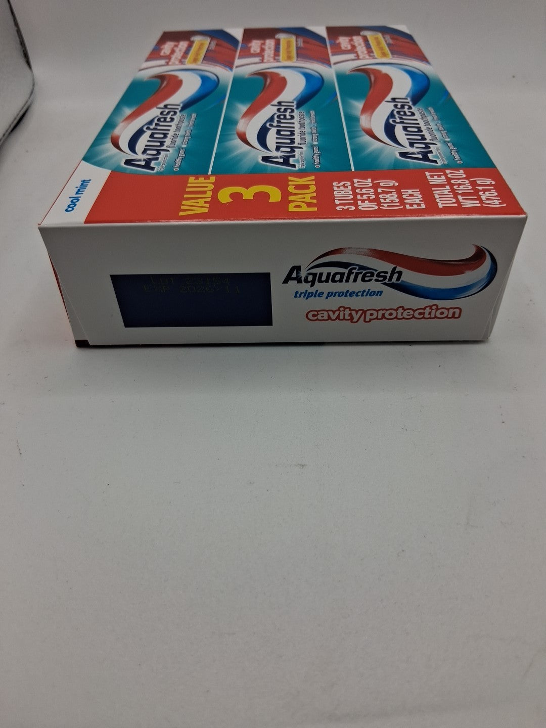 Aqua Fresh Cool Mint Fluoride Toothpaste - Cavity Protection, 6 Tubes